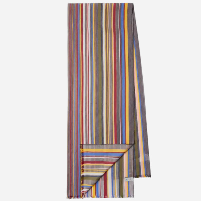 The Paul Smith Women's Signature Stripe Woven Cotton Scarf by Paul Smith.