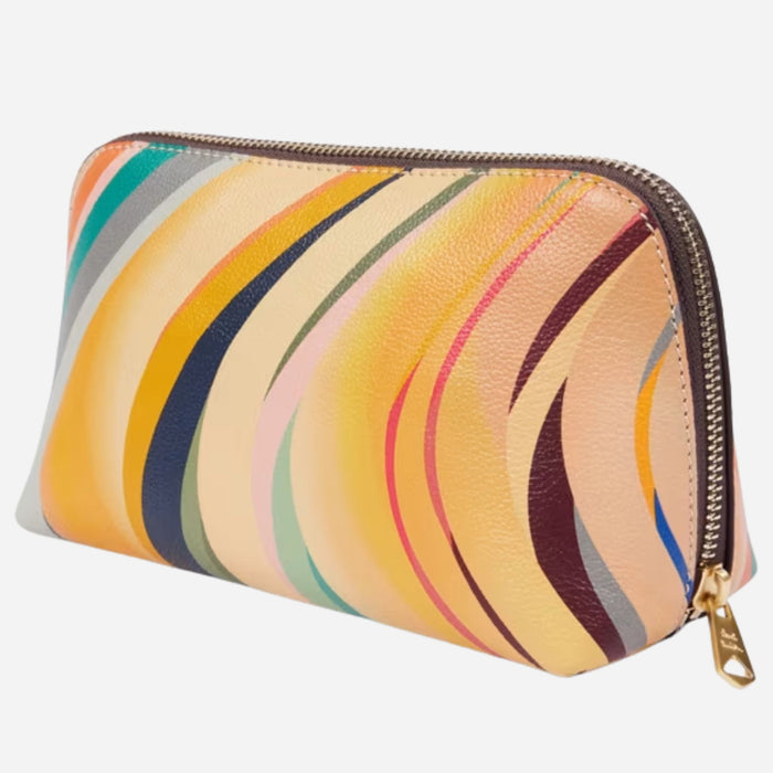 Back view of the Paul Smith Women's 'Swirl' Print Leather Cosmetic Pouch.