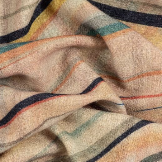 This Paul Smith Women's Wool & Cashmere Blend Check Swirl Scarf has a swirl pattern on one side and a check design on the other so you can alternate.