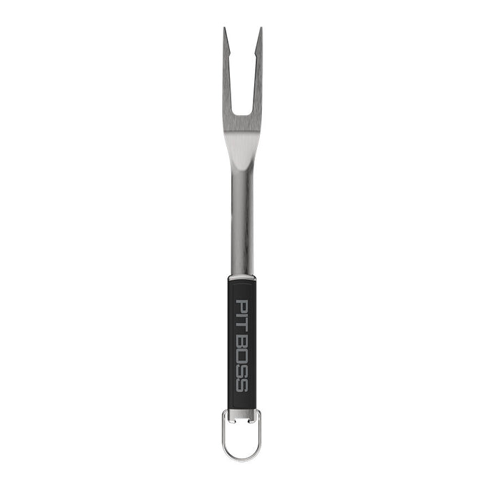 Pit Boss BBQ Fork, Silver body with black handle and small pit boss logo