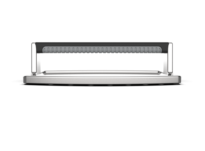 Stainless steel Pit Boss Grills PB Griddle Press cooking tool with vented lid and handle.