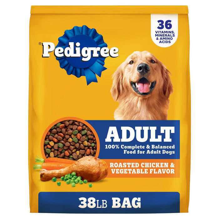 Pedigree Adult Dry Dog Food Roasted Chicken and Vegetable Flavor Dry Dog Food, 38lb