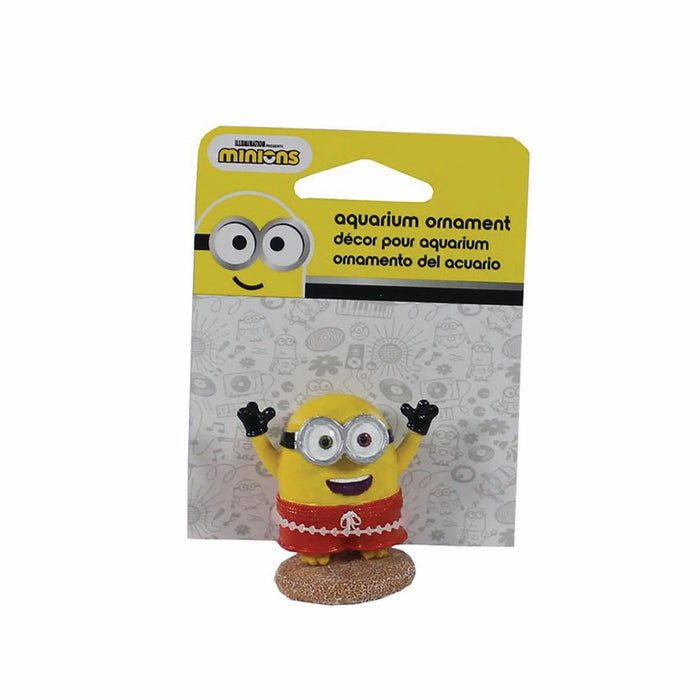 Penn-Plax Minions Officially Licensed Fish Tank and Aquarium Ornament – Beach Buddy Bob - Small