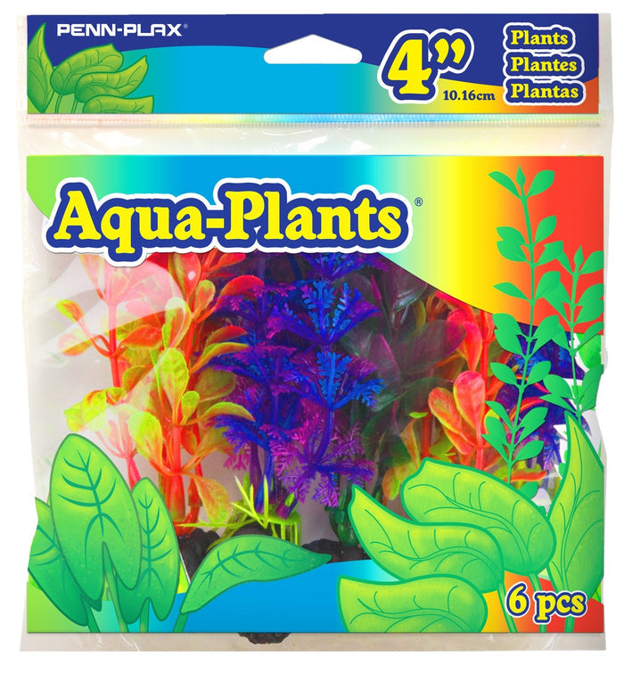 Penn-Plax Tide & Treasure™ Aqua-Plants 6-Piece - 4" Multicolor