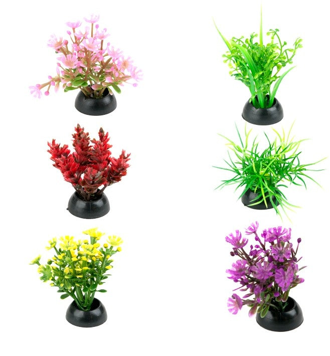Penn-Plax Tide & Treasure™ Aqua-Plants Betta Plants 6-Piece - 2" Multicolor