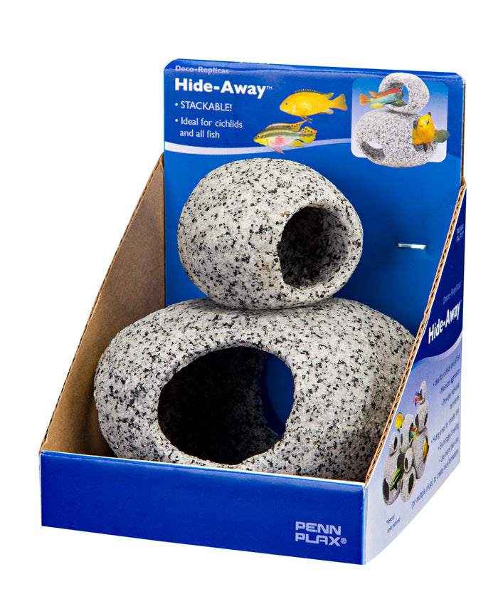 Penn-Plax Tide & Treasure™ Granite Hideaway - 2-Piece - Small & Medium