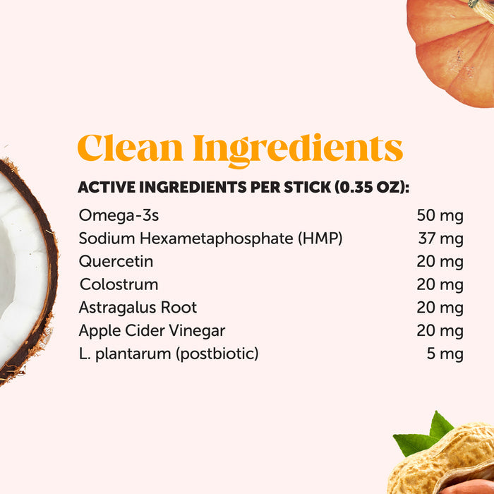 Pet Honesty Allergy Support Fresh Sticks - Pumpkin Peanut Butter (30 ct. Pouch) for Dogs