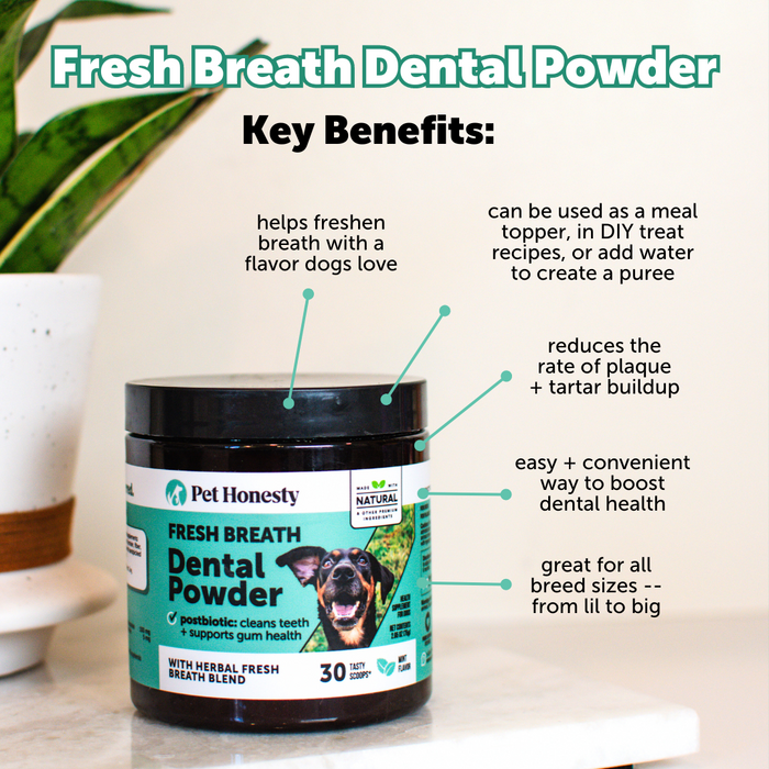 Pet Honesty Fresh Breath Freshener Mint Flavored Dental Powder for Dogs