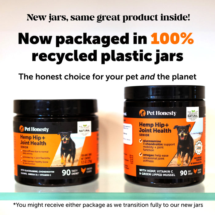 Pet Honesty Hemp Hip+Joint Health Senior - Chicken (90 ct. Jar) for Dogs