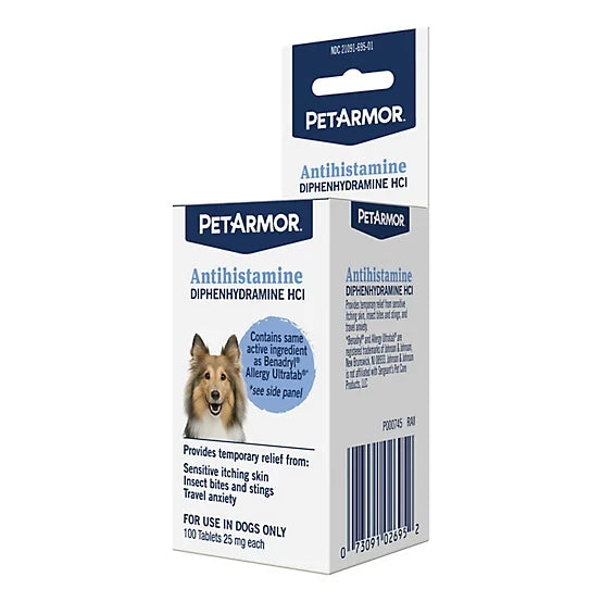 PetArmor Antihistamine Supplement for Dogs, 100 ct.