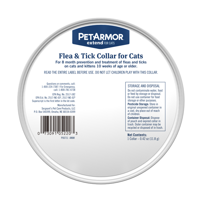 PetArmor Flea and Tick Collar for Cats, 1 Count