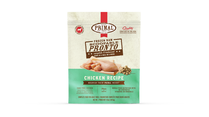 Primal Dog Frozen Raw Pronto - 4lb Chicken Recipe
