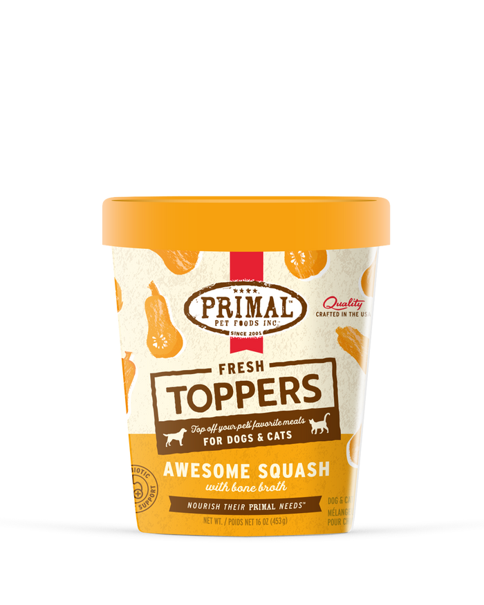 Primal Fresh Toppers for Dogs & Cats - 16oz Awesome Squash
