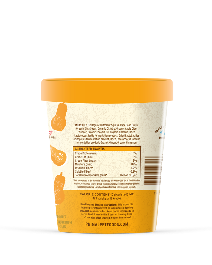 Primal Fresh Toppers for Dogs & Cats - 16oz Awesome Squash