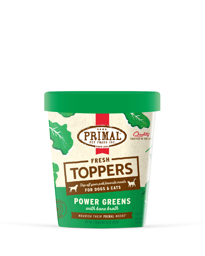 Primal Fresh Toppers for Dogs & Cats - 16oz Power Greens