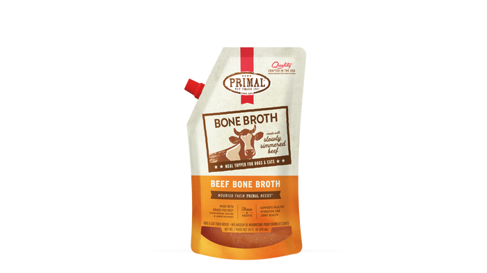 Primal Frozen Bone Broth for Dogs & Cats - 20oz Beef