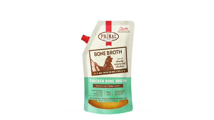 Primal Frozen Bone Broth for Dogs & Cats - 20oz Chicken