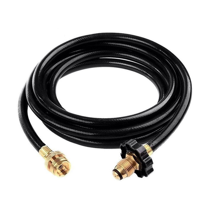 Propane Adapter Kit. Black adapter with gold accents.