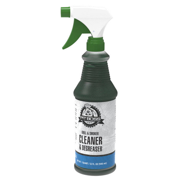 Green spray bottle of Pit Boss Grills Grill & Smoker Cleaner & Degreaser, 32 fl oz (946 mL).