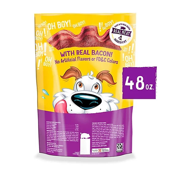 Purina Beggin' Bacon Flavor Real Meat Dog Strip Treats, 48 oz.