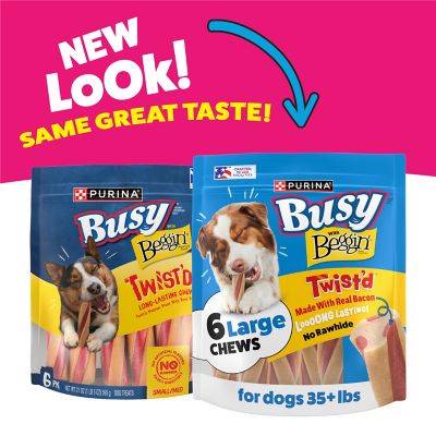 Purina Busy Beggin' Bacon Flavor Twist'd Dog Treats for Small/Medium Breeds, 6 ct., 21 oz.