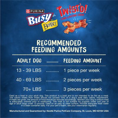Purina Busy Beggin' Bacon Flavor Twist'd Dog Treats for Small/Medium Breeds, 6 ct., 21 oz.