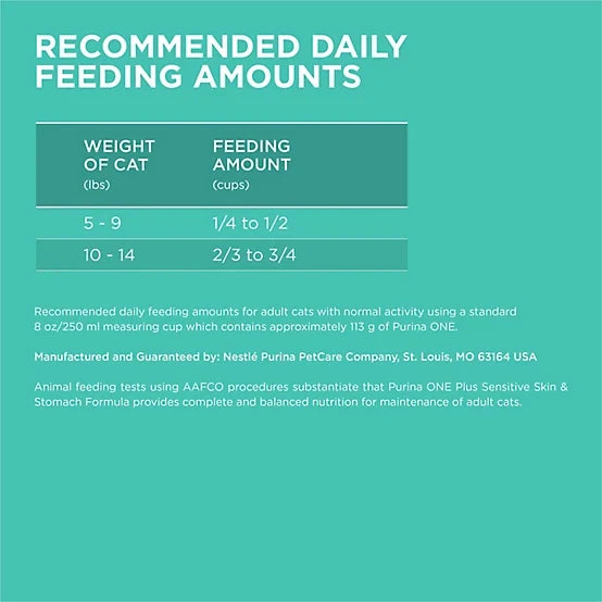 Purina ONE Adult Indoor/Outdoor Sensitive Skin and Stomach Natural Turkey Recipe Dry Cat Food, 7lb