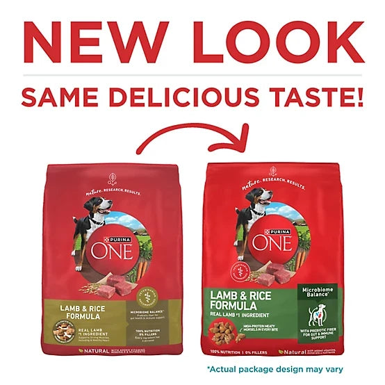 Purina ONE Adult Lamb and Rice Recipe Natural Dry Dog Food, 40lb
