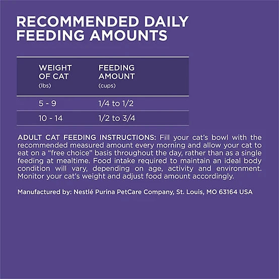 Purina ONE Plus Adult Hairball Control Chicken Recipe Natural Dry Cat Food, 7lb