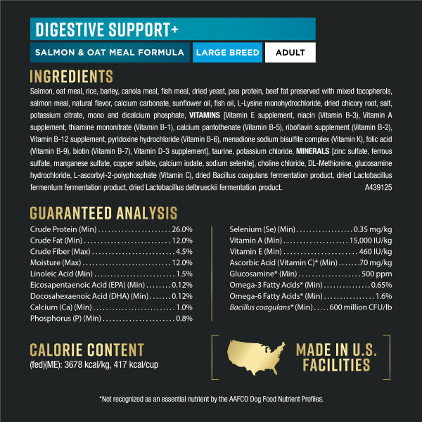 Purina Pro Plan AdvantEDGE Digestive Support Plus Large Breed Salmon and Oat Meal Formula Adult Dry Dog Food