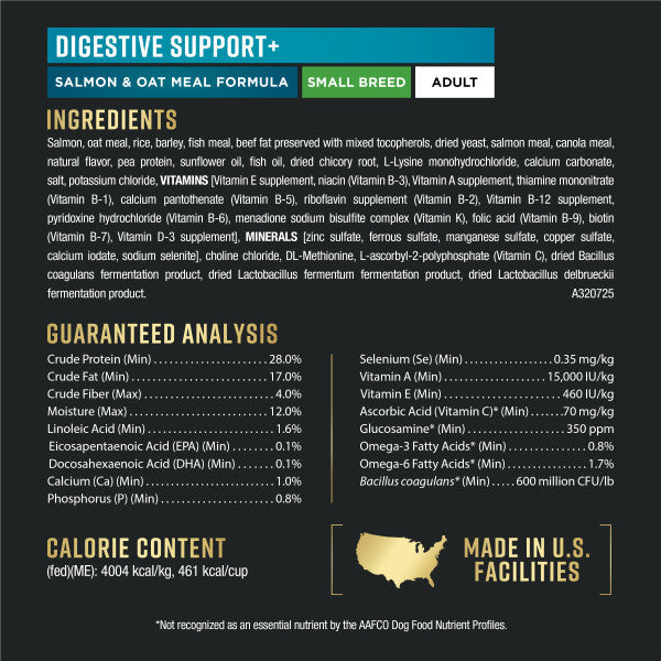 Purina Pro Plan AdvantEDGE Digestive Support Plus Small Breed Salmon and Oat Meal Formula Adult Dry Dog Food