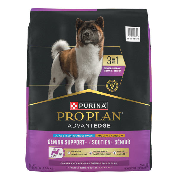 Purina Pro Plan AdvantEDGE Senior Support Plus Large Breed Shredded Blend Chicken and Rice Formula Dry Dog Food