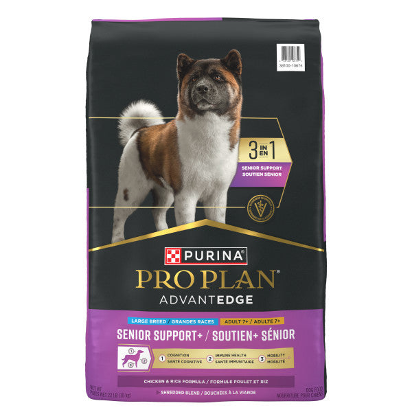 Purina Pro Plan AdvantEDGE Senior Support Plus Large Breed Shredded Blend Chicken and Rice Formula Dry Dog Food
