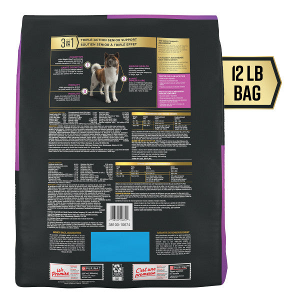 Purina Pro Plan AdvantEDGE Senior Support Plus Large Breed Shredded Blend Chicken and Rice Formula Dry Dog Food
