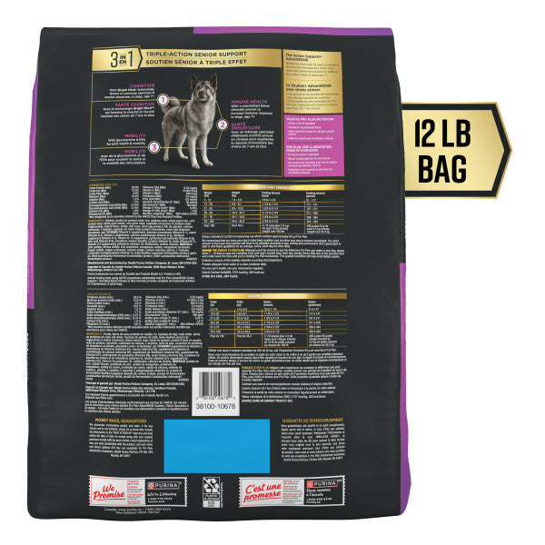 Purina Pro Plan AdvantEDGE Senior Support Plus Shredded Blend Chicken and Rice Formula Dry Dog Food