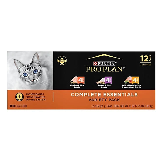 Purina Pro Plan Complete Essentials Adult Poultry Favorites in Gravy Wet Cat Food Variety Pack