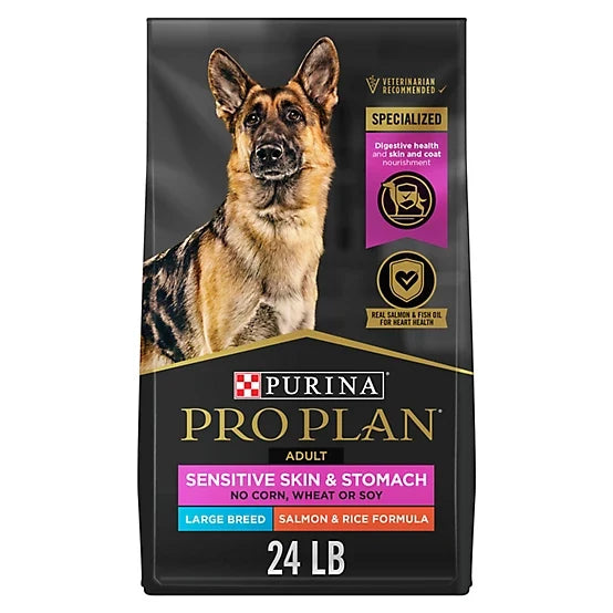 Purina Pro Plan Sensitive Skin & Stomach Large Breed Salmon & Rice Formula, 24 lb.