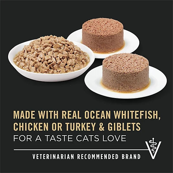 Purina Pro Plan Urinary Tract Health Adult Ocean Whitefish/Chicken/Turkey Wet Cat Food Variety Pack, 3 oz., 24 Cans