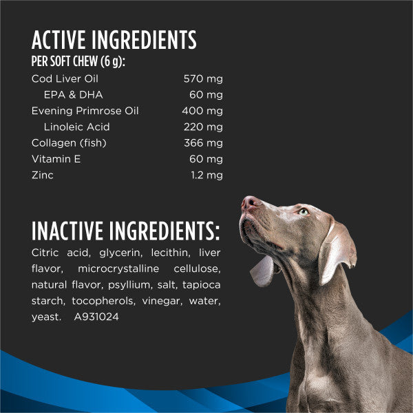 Purina Pro Plan Veterinary Supplements Skin Care Dog Supplements With Omega-3 Fish Oil and EPA and DHA - 30 ct. Pouch
