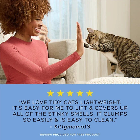 Purina Tidy Cats Light Weight, Low Dust, Clumping Cat Litter, LightWeight 4-in-1 Strength Cat Litter, 17lb