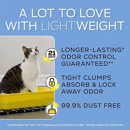 Purina Tidy Cats Low Dust Clumping Cat Litter Lightweight Free & Clean Unscented Multi Cat Litter, 17lb