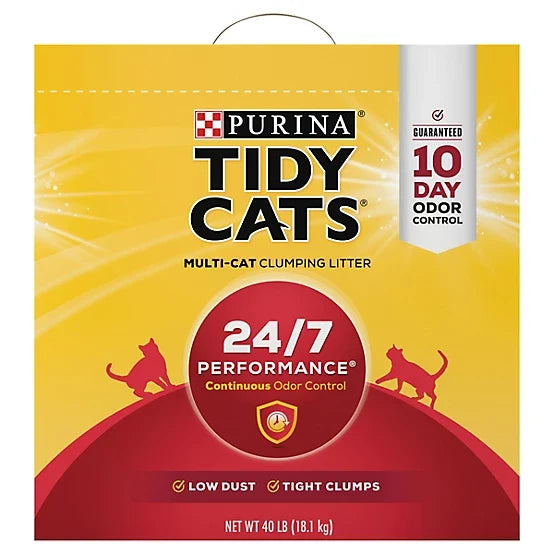 Purina Tidy Cats Scoop 24/7 Performance Continuous Odor Control for Multiple Cats Cat Litter, 40lb