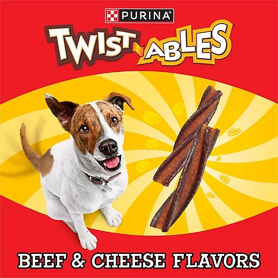Purina Twistables Beef and Cheese Flavor Treats for Dogs, 26 oz. Pouch