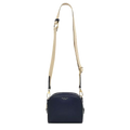 This Radley Arden Crescent Ink Leather Cross Body Bag is made with cowhide leather that has a soft grain texture.