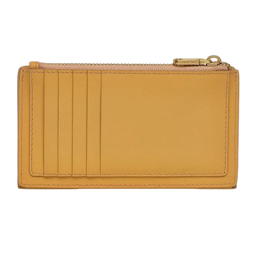 Externally, the Coin Street Pecan Medium Ziptop Purse features five card slots and a zip pocket.