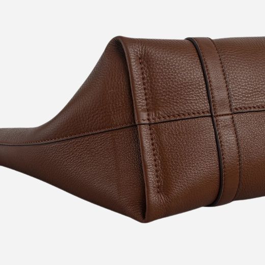 The base of the Hanbury Row Chocolate Brown Large Reversible Open Top Tote Bag.