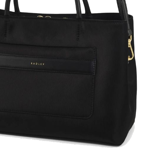 Use this Holland Park Black Medium Zip-Top Grab Bag everyday whether it's for taking into the office or just running errands.