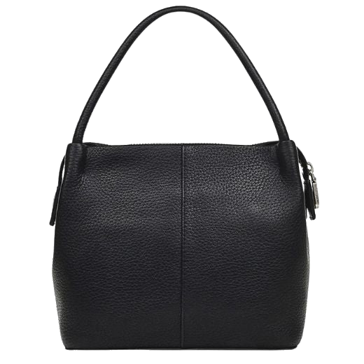 The Ivydale Road Small Black Zip-Top Cross Body Bag is made from soft, grained leather.