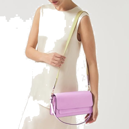 This Leather Lane Sugar Pink Medium Flapover Shoulder Bag by Radley has a detachable ecru cross body strap to contrast the sugar pink leather.