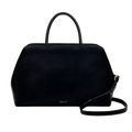 Radley's Liverpool Street 3.0 Black Leather Medium Grab Bag has two grab handles and a crossbody strap that is detachable.
